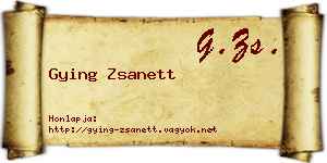 Gying Zsanett névjegykártya